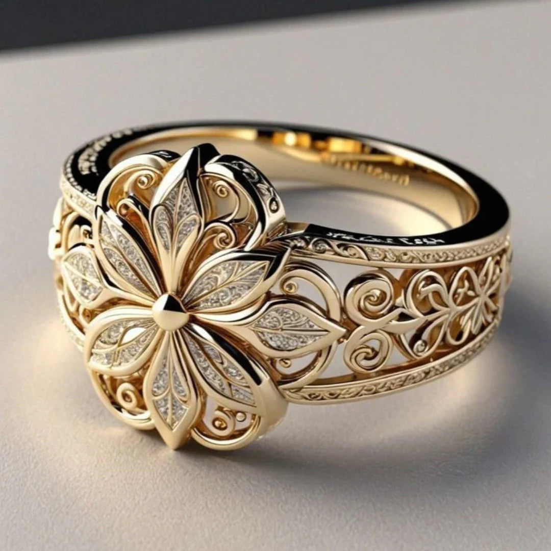 Flower Zirconia Exotic Silver Ring