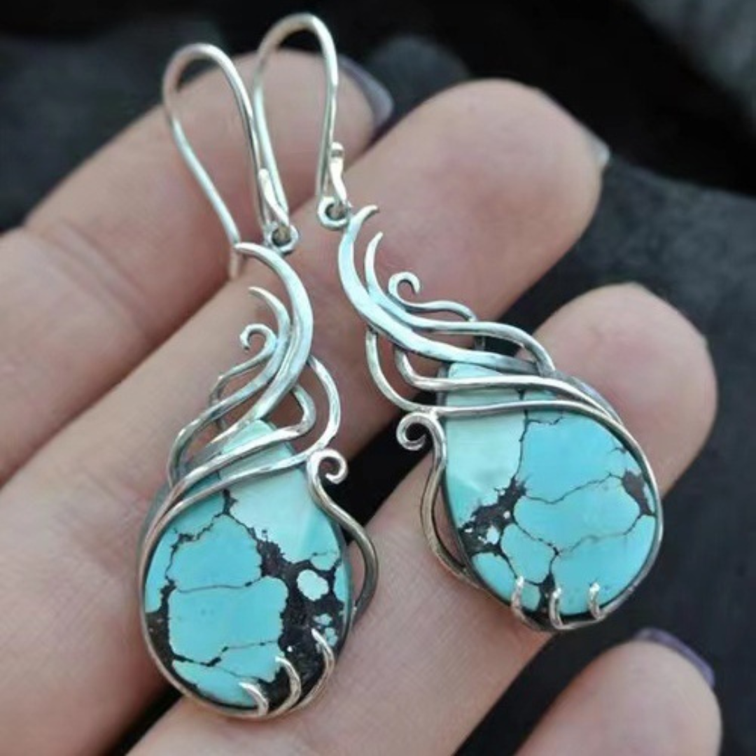 Turquoise Gemstone Drop Earrings