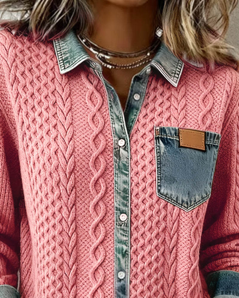 Jane | Soft Denim Patchwork Shirt