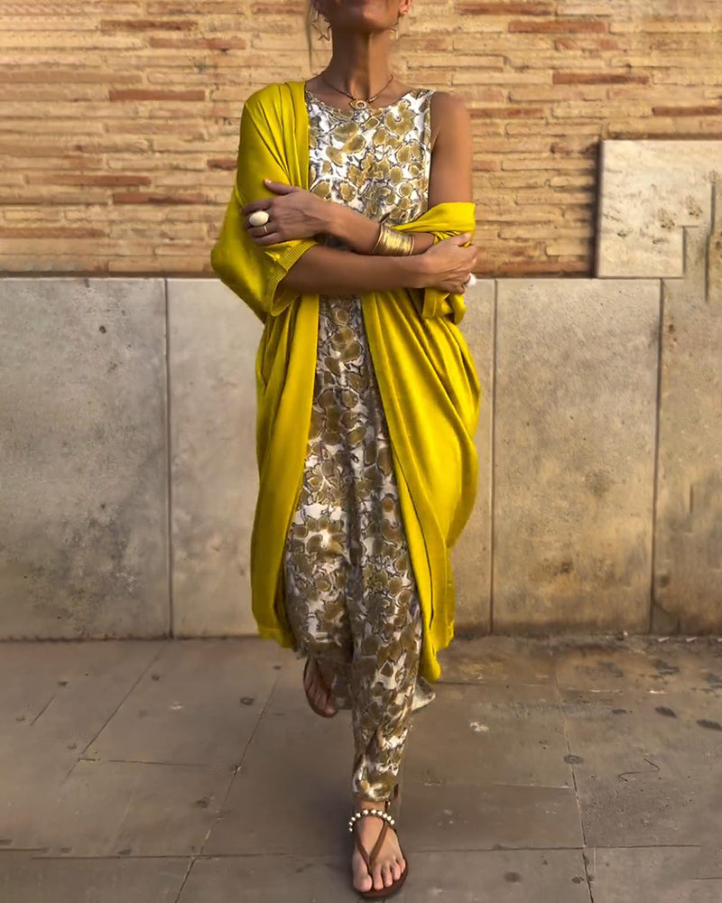 Veronica™ Elegant Two-Piece Set | Flowing Maxi Dress and Lightweight Jacket