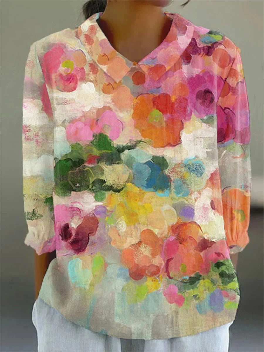 Zelda Floral Watercolor Blouse