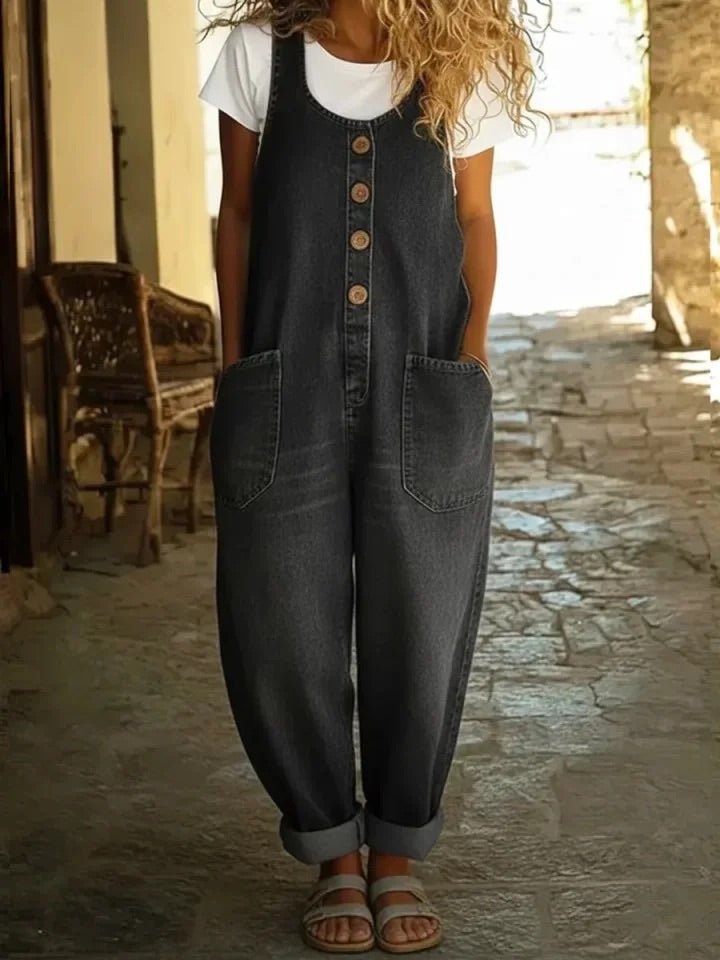 Lenna – Vintage Cotton Denim Jumpsuit